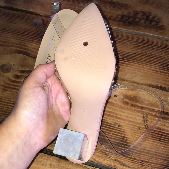 Azalea wang gamma nude PVC heels wedding heels formal wide heels 37 rhin… - Picture 9 of 13